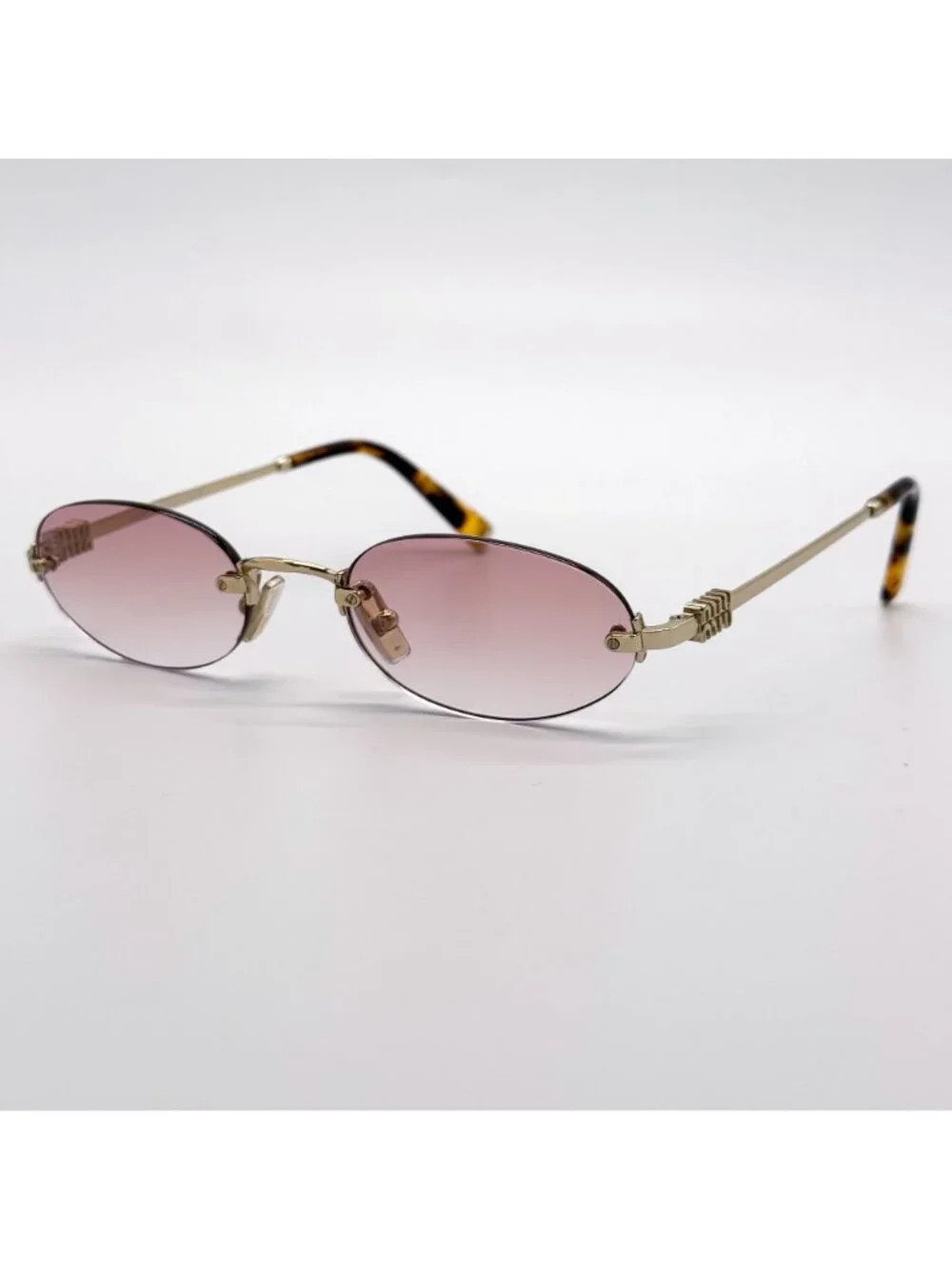 New Miu Miu MU A54S Sunglasses Oval Pink Gold MUA54S  ZVN70O